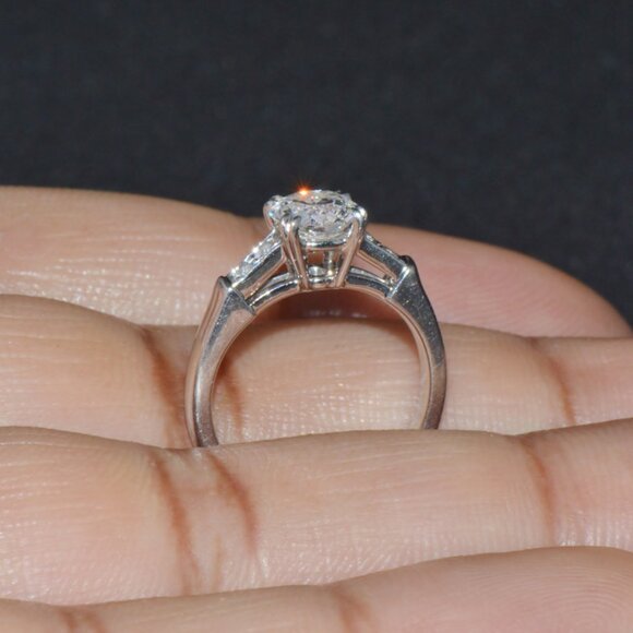 Genuine Harry Winston GIA Certified .77CT Diamond Tryst Platinum Engagement Ring - Picture 8 of 14
